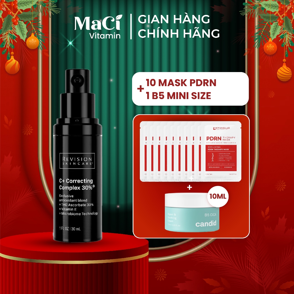 Tinh chất Vitamin C Revision Dưỡng trắng da Chống oxy hóa Revision C+ Correcting Complex 30% 30ml