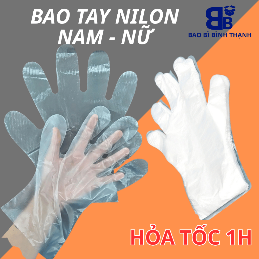 1KG Bao Tay Nilon Size Nam, Nữ, Găng Tay làm Bếp Đa Năng