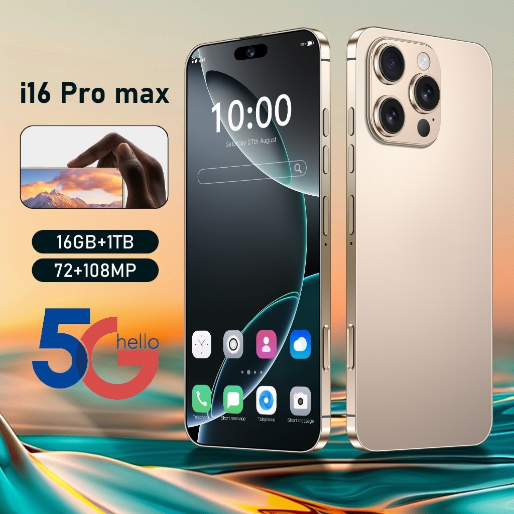 【COD】I16 Pro Max điện thoại chính hãng giá rẻ toàn màn hình 16GB RAM +1TB ROM Bộ Lớn 8000mAh dual SI