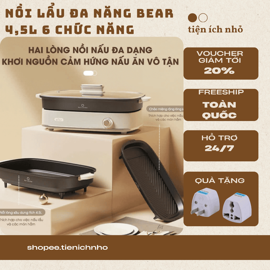 Nồi Lẩu Nướng Đa Năng SB-NL45K Dung Tích 4,5L- Bảo Hành 12 Tháng