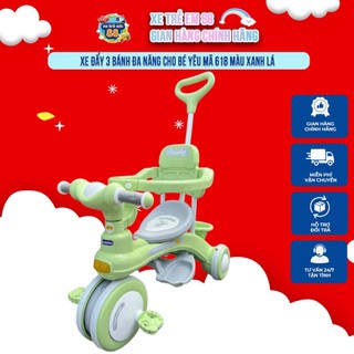 Xe ba bánh không động cơ - MHBB có cán đẩy đa năng 618 có đèn nhạc cho bé XTE88 Xe trẻ em 88