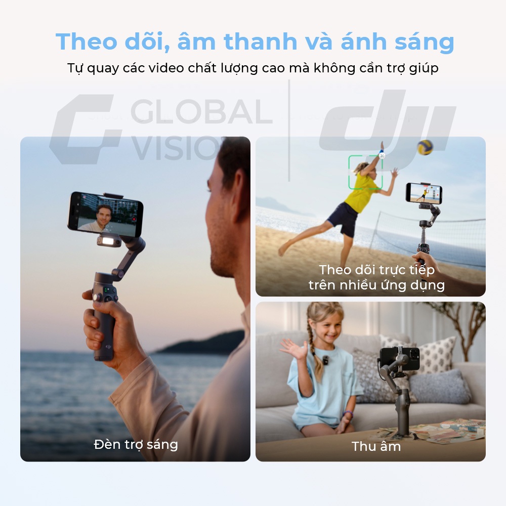Gimbal chống rung điện thoại DJI Osmo Mobile 8 theo dõi chủ thể bằng camera gốc (DJI OM 8) | BigBuy360 - bigbuy360.vn