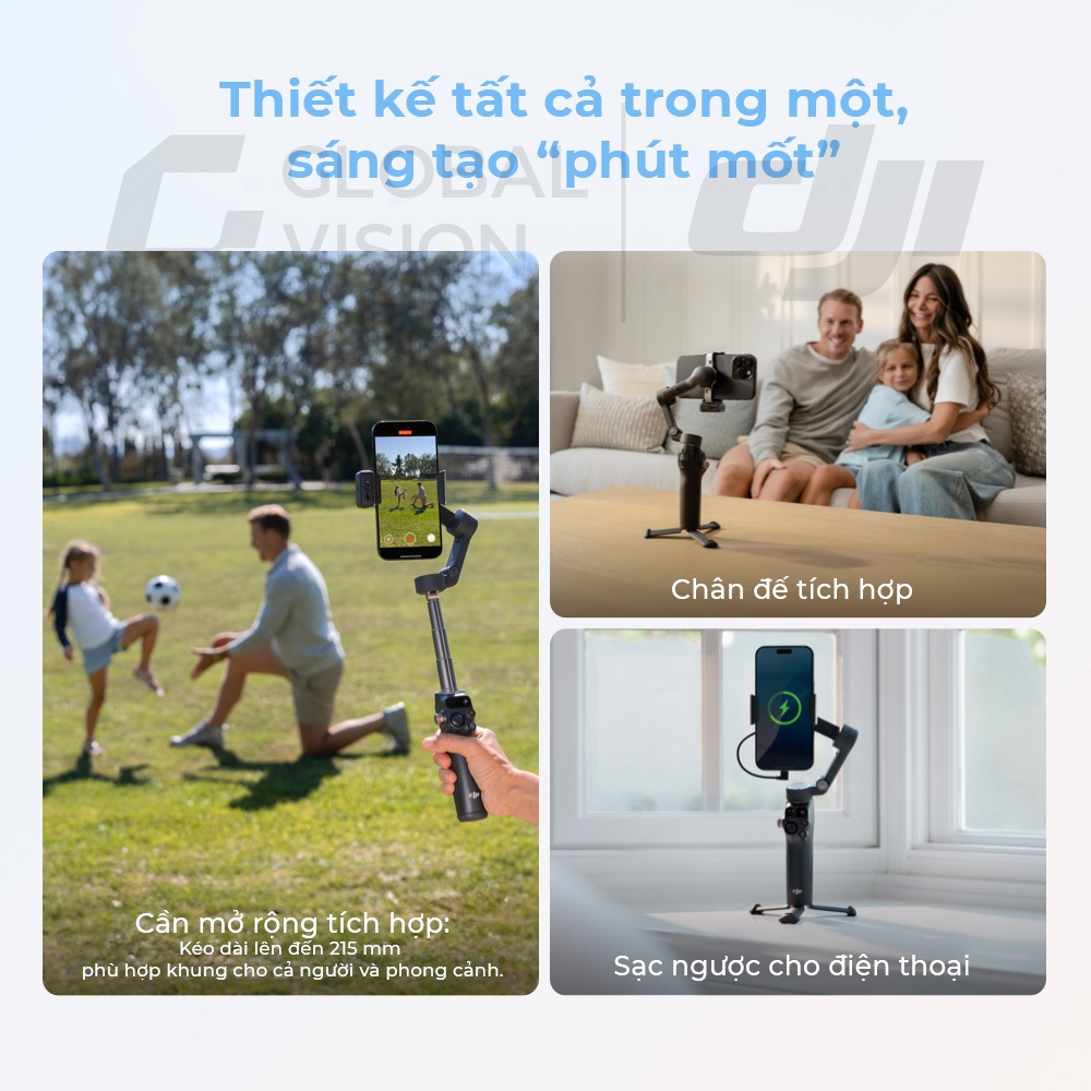 Gimbal chống rung điện thoại DJI Osmo Mobile 8 theo dõi chủ thể bằng camera gốc (DJI OM 8) | BigBuy360 - bigbuy360.vn