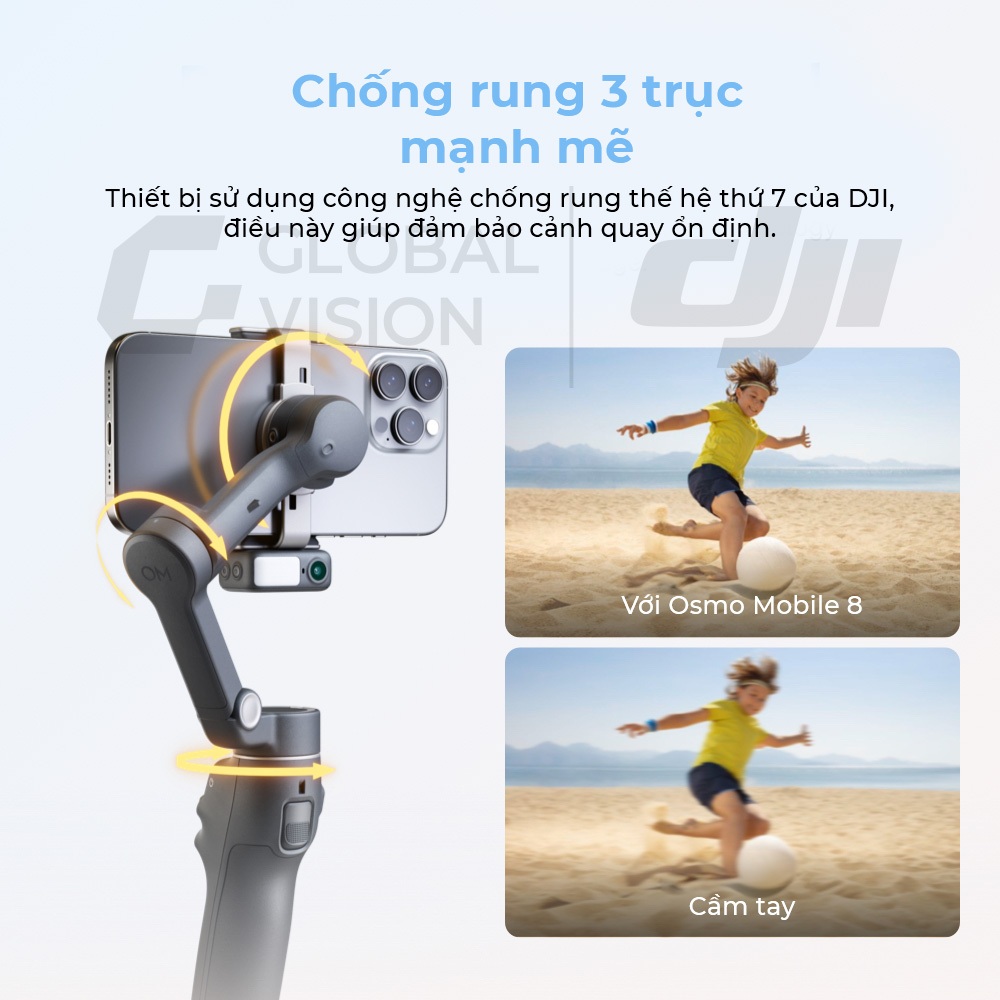 Gimbal chống rung điện thoại DJI Osmo Mobile 8 theo dõi chủ thể bằng camera gốc (DJI OM 8) | BigBuy360 - bigbuy360.vn