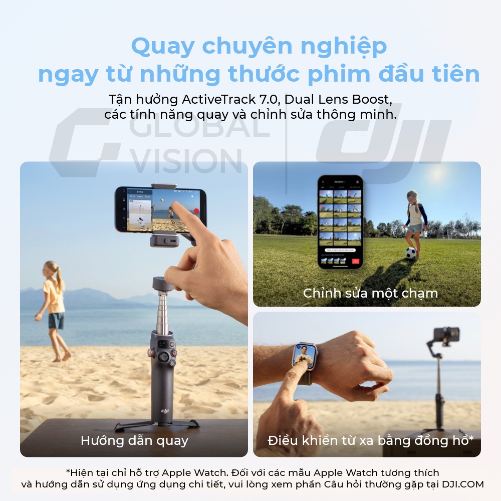 Gimbal chống rung điện thoại DJI Osmo Mobile 8 theo dõi chủ thể bằng camera gốc (DJI OM 8) | BigBuy360 - bigbuy360.vn