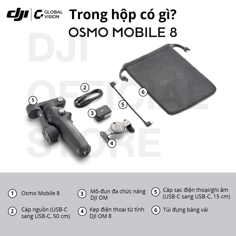 Gimbal chống rung điện thoại DJI Osmo Mobile 8 theo dõi chủ thể bằng camera gốc (DJI OM 8) | BigBuy360 - bigbuy360.vn