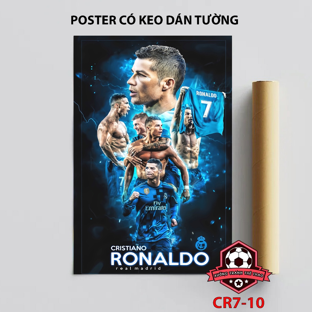 (POSTER Khổ Lớn 60x90) tranh Ronaldo CR7,poster dán phòng,tranh bóng đá,ảnh Ronaldo CR7