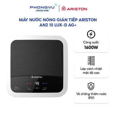 Máy nước nóng gián tiếp Ariston AN2 15 LUX-D AG+ - Bình nóng lạnh gián tiếp, Ion bạc kháng khuẩn, Led hiển thị, An toàn
