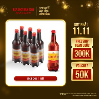  Bia Hơi Hà Nội - Nồng độ cồn 4,0% - Lốc 6 chai 1 lít chai 