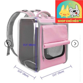  Balo trong suốt vuông lớn cao cấp dành cho cún mèo 10kg-SHOP CHÓ MÈO 