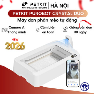 Nhà vệ sinh cho mèo, khay vệ sinh cho mèo PETKIT Purobot Crystal Duo với camera AI