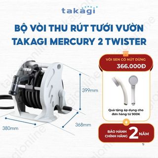 Bộ Vòi Thu Rút Tưới Vườn Takagi Mercury 2 Twister 4 Chế Độ Tưới Kèm Đầu Nối 1 Vít Đủ Kích Thước