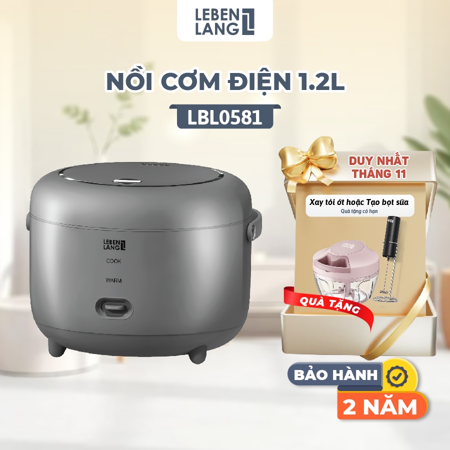 Nồi cơm điện Lebenlang LBL0581, 1200ml, công suất 350W, thiết kế hiện đại, bảo hành 2 năm