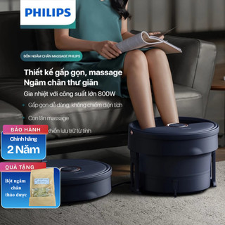  Bồn Ngâm Chân Massage PHILIPS 6501 - Thiết kế gấp gọn,massage ngâm chân thư giãn,gia nhiệt với công suất lớn 800W 