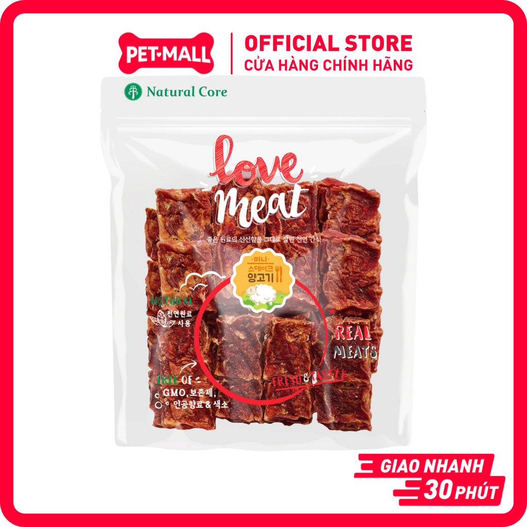 Bánh Thưởng Cho Chó Natural Core Love Meat 160g Vị Bít Tết Cừu Petmall