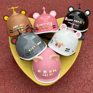 (Tặng full phụ kiện) Nón bảo hiểm TRẺ EM 15-30KG kiểu dáng cá heo nửa đầu đủ màu - đạt chuẩn kiểm định Quatest