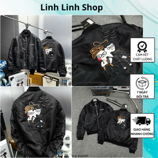  Áo Khoác Nam DG Trần Bông Thêu Chữ Trước Ngực Cực Chất - Áo Khoác Nam Nữ Trần Bông Thêu 2 Hình Người Sau Lưng Cực Đẹp 