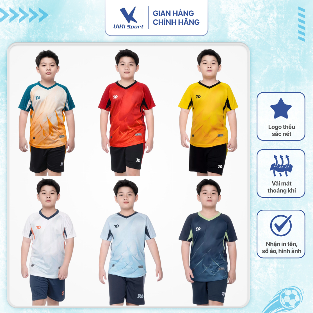 Bộ quần áo bóng đá cho bé từ 20kg đến 45kg, không logo Bulbal Falcol 4 | ViKi Sport