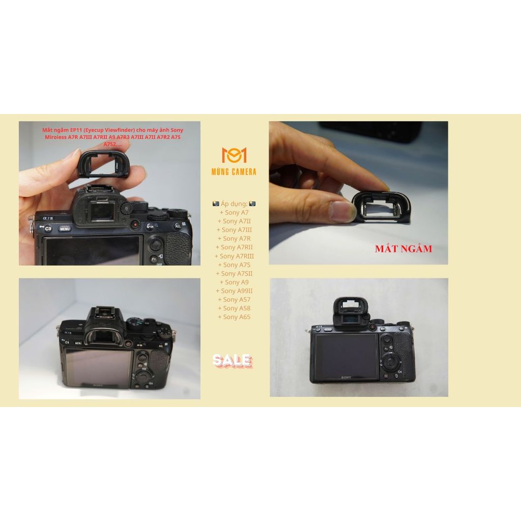 Mắt ngắm EP11 (Eyecup Viewfinder) cho máy ảnh Sony Miroless A7R A7III A7RII A9 A7R3 A7III A7II A7R2 