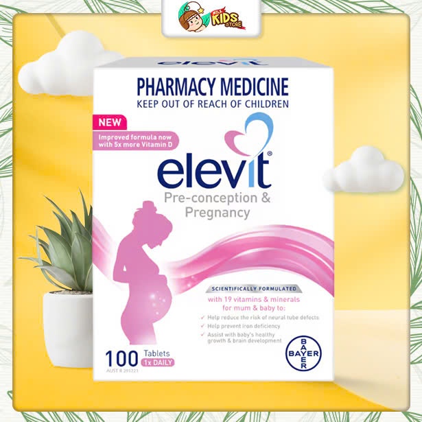 Vitamin Elevit tổng hợp cho mẹ bầu Bayer Elevit Pre-conception & Pregnancy 100 viên Úc