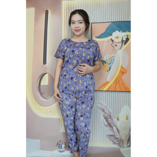 Bộ lửng thun lạnh tay ngắn quần dài có 2 túi