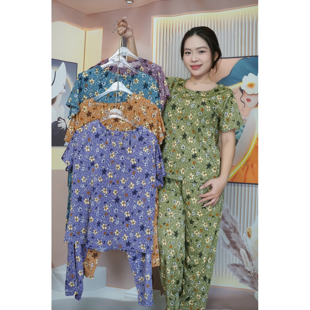 Bộ lửng thun lạnh tay ngắn quần dài có 2 túi