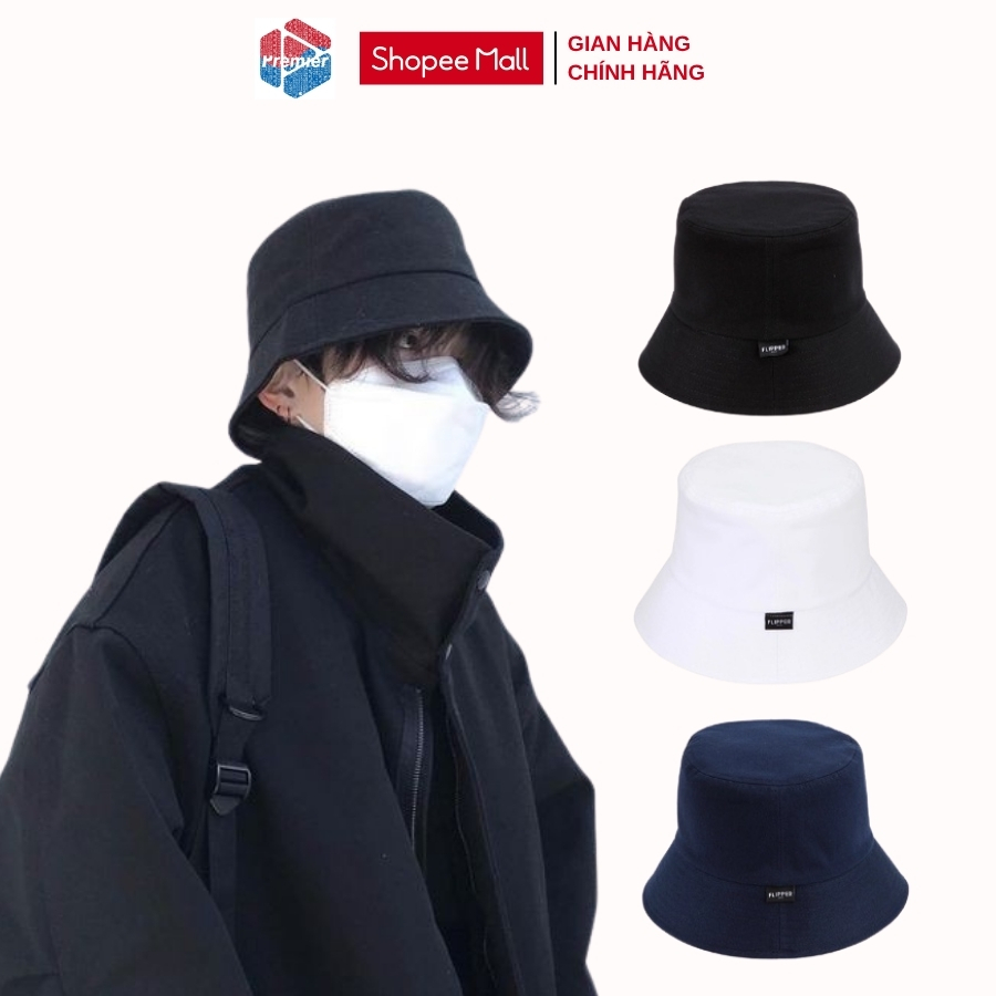 Mũ bucket trơn vành nón tai bèo PREMI3R Flipper Nón xô Unisex cotton Basic Black cao cấp Hàn Quốc