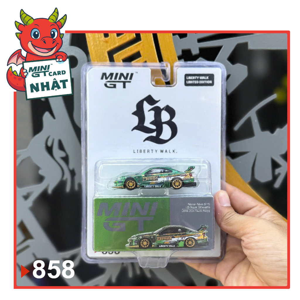 Mô hình xe Nissan LB-Super Silhouette S15 SILVIA LBWK 2024 Fausto bản card Nhật 1:64 MGT00858 MiniGT