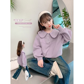 3-14Y Áo nỉ thời trang mới cho bé gái, áo kiểu dáng đi học cho bé gái