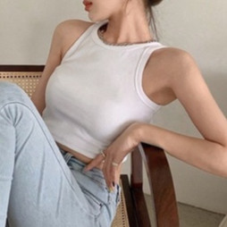 Áo Ba Lỗ Nữ CinZy SG Basic Len Gân Form Ôm Dáng Co Giãn Thoáng Mát - Áo Tank Top Nữ Mùa Hè CR13
