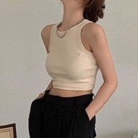 Áo Ba Lỗ Nữ CinZy SG Basic Len Gân Form Ôm Dáng Co Giãn Thoáng Mát - Áo Tank Top Nữ Mùa Hè CR13