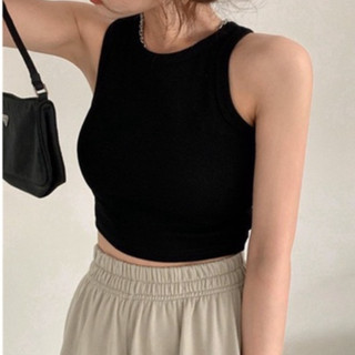 Áo Ba Lỗ Nữ CinZy SG Basic Len Gân Form Ôm Dáng Co Giãn Thoáng Mát - Áo Tank Top Nữ Mùa Hè CR13