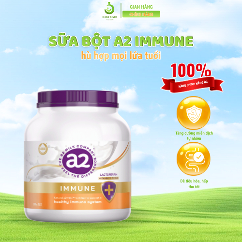 Sữa bột A2 Immune Nutritional Úc 900g – Tăng đề kháng, bổ sung Lactoferrin, đạm A2 dễ hấp thu
