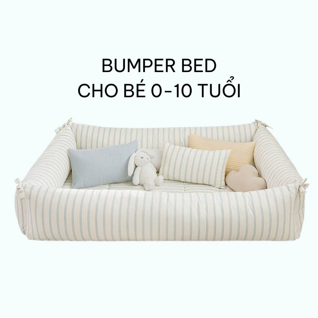 Mummim Kids Bumper Bed - Đệm đa năng Hàn Quốc, giường montessori cho bé, quây an toàn, dễ vệ sinh