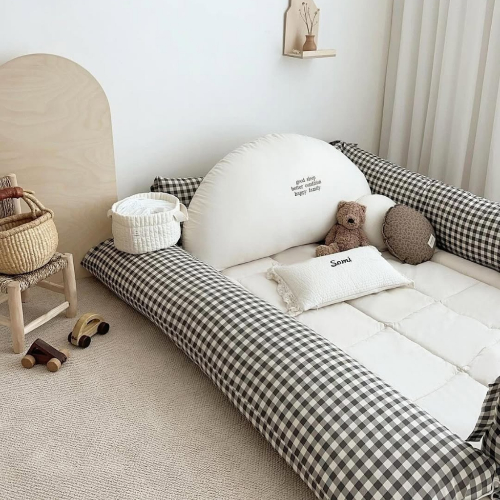 Đệm Ngủ Hàn Quốc Cho Bé Bumper Bed - Đệm đa năng, giường montessori cho bé, quây an toàn, dễ vệ sinh