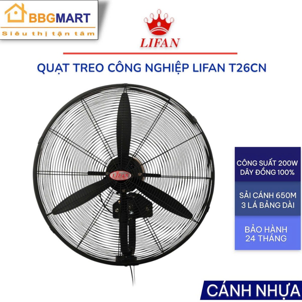 Quạt Treo Công Nghiệp LIFAN T-26CN LIFAN T-30CN T-24CN I YANFAN T26CN YANFAN T30CN T20CN