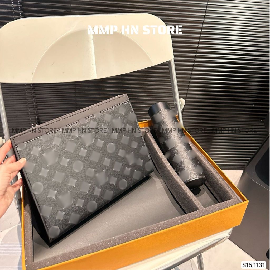 Set Lờ Vê C.lut.ch & Bình Giữ Nhiệt Mono.gram Eclipse Black M50