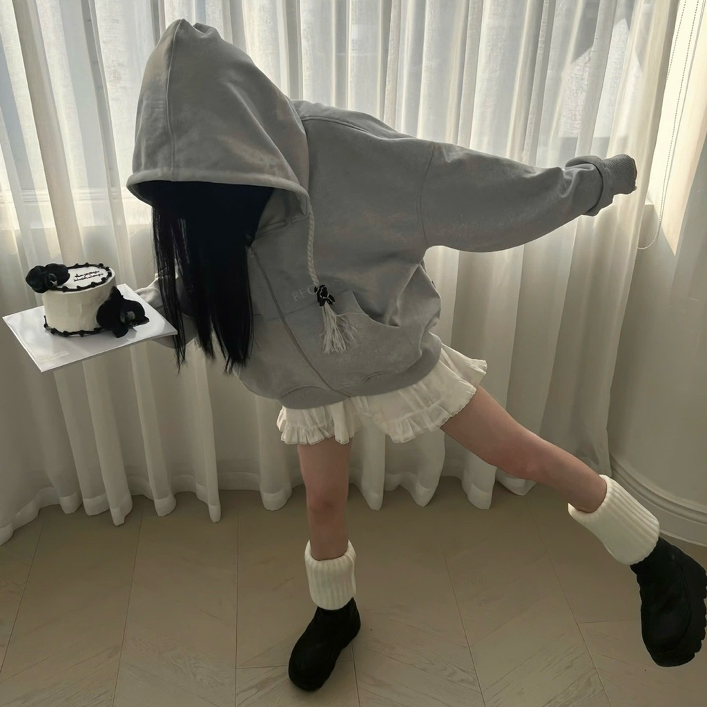 Áo khoác Hoodie zip có nón vải nỉ chân cua dây nón đan Regods - Hoodie zip Ribbon đan dây nón | BigBuy360 - bigbuy360.vn
