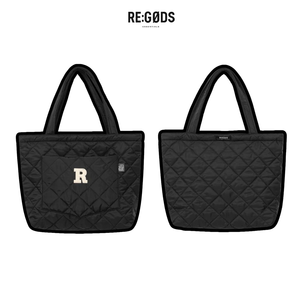Túi Tote phao chần bông Regods đựng vừa hơn 2 laptop 17inch form rộng unisex nam nữ [ TẶNG DÂY REN ]