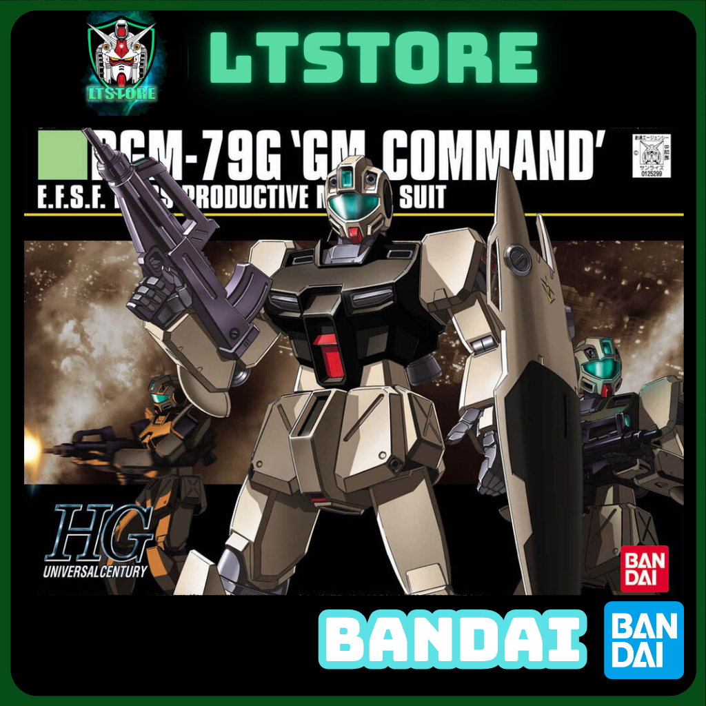 [CÓ SẴN] Mô hình lắp ráp HGUC 1/144 RGM-79G GM  Command Gundam - Tái bản logo xanh Bandai
