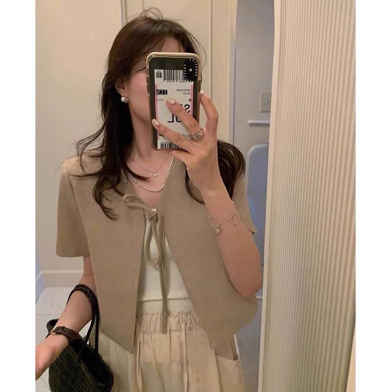 𝗟𝗲𝗼𝗻 𝗟𝗶𝗻𝗲𝗻 - |BEELY| - Áo Linen thắt nơ