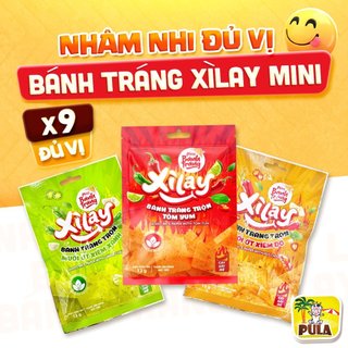  Combo Xìlay Mini | 3 Vị | Bánh tráng Xìlay Mini Tiệm Nhà Pula đủ vị - Gói 12gram | Tomyum Muối Ớt Xiêm Đỏ Xiêm Xanh 