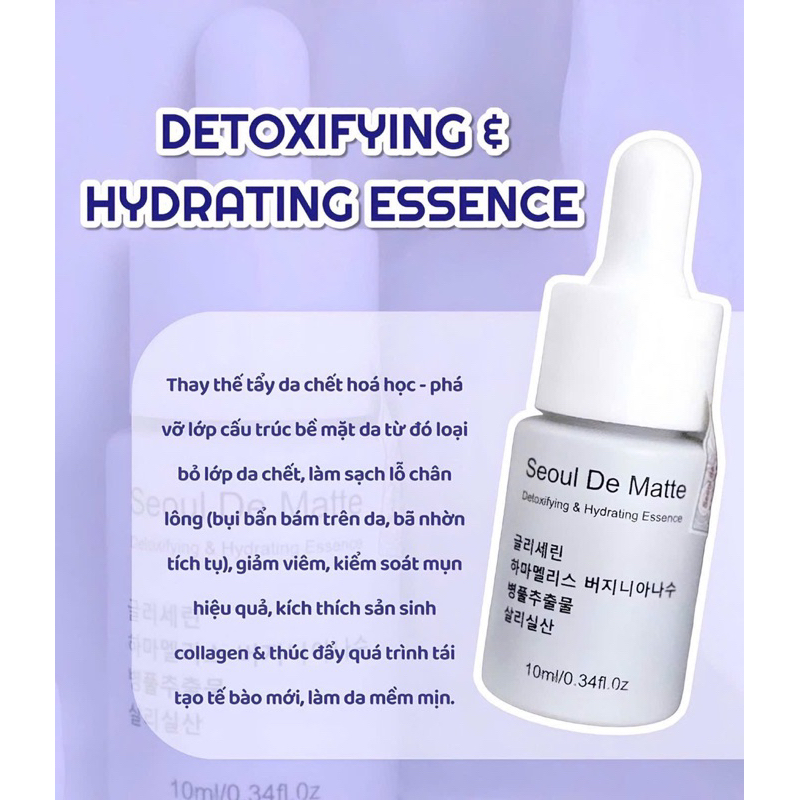 (Tặng 1 nạ kr.lab EGF)Serum detox thải độc da matte rose de seoul 10ml sạch mụn dầu