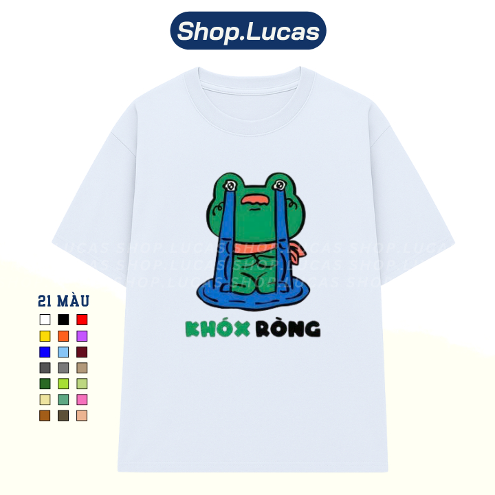 Áo Thun In Chữ KHÓC RÒNG MEME CON ẾCH KHÓC Hài Hước Nam Nữ Unisex Cổ Tròn Cotton Shoplucas Local Bra