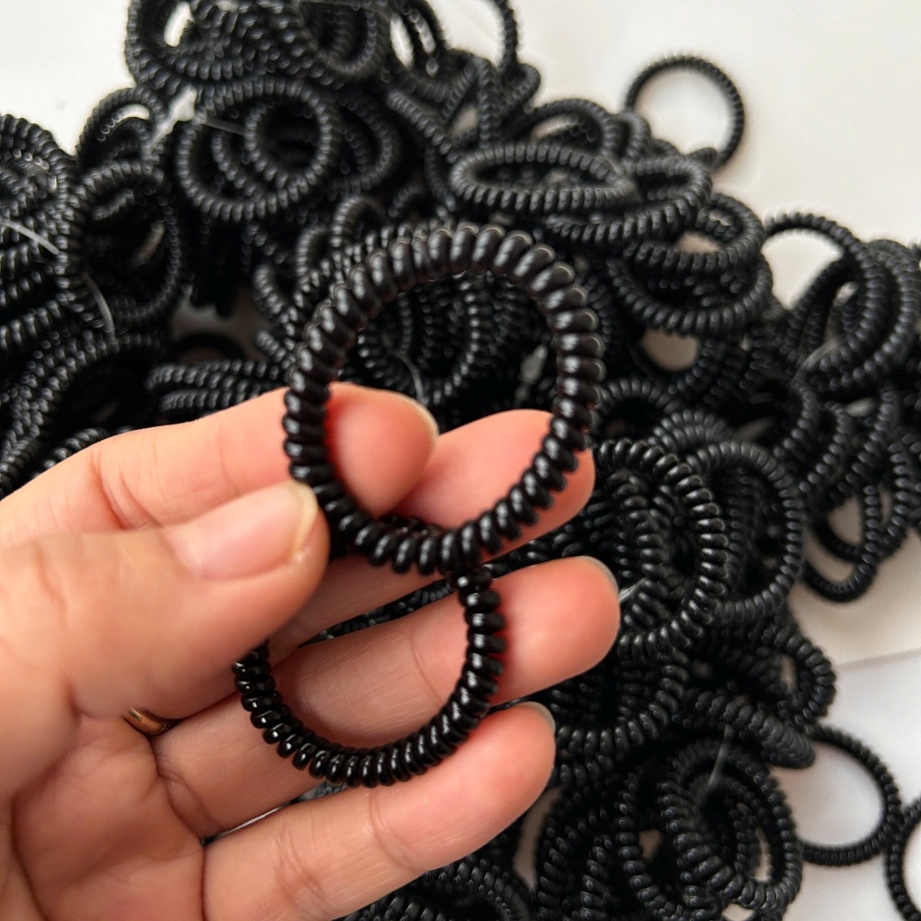 Sỉ 20 Dây Cột Tóc Lò Xo, dây buộc tóc lò xo Loại Nhỏ màu đen Dễ Thương