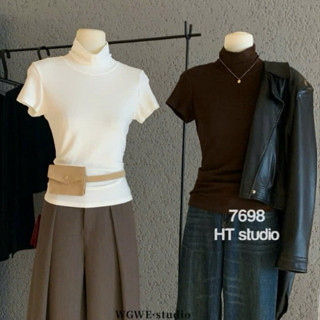  WGWE• Áo thun cổ cao cộc tay 7698 wgwe hàng QC size SM 