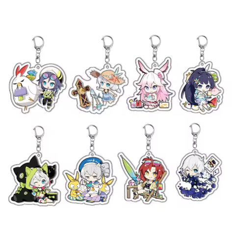 Móc khóa hai mặt 6 cm các nhân vật anime trong game Honkai Impact 3rd