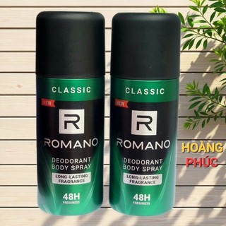  ROMANO Xịt khử mùi Classic 150ml hương nước hoa Ý sang trọng đẳng cấp,giữ mùi 48 giờ  Có hoá đơn nhập hàng  