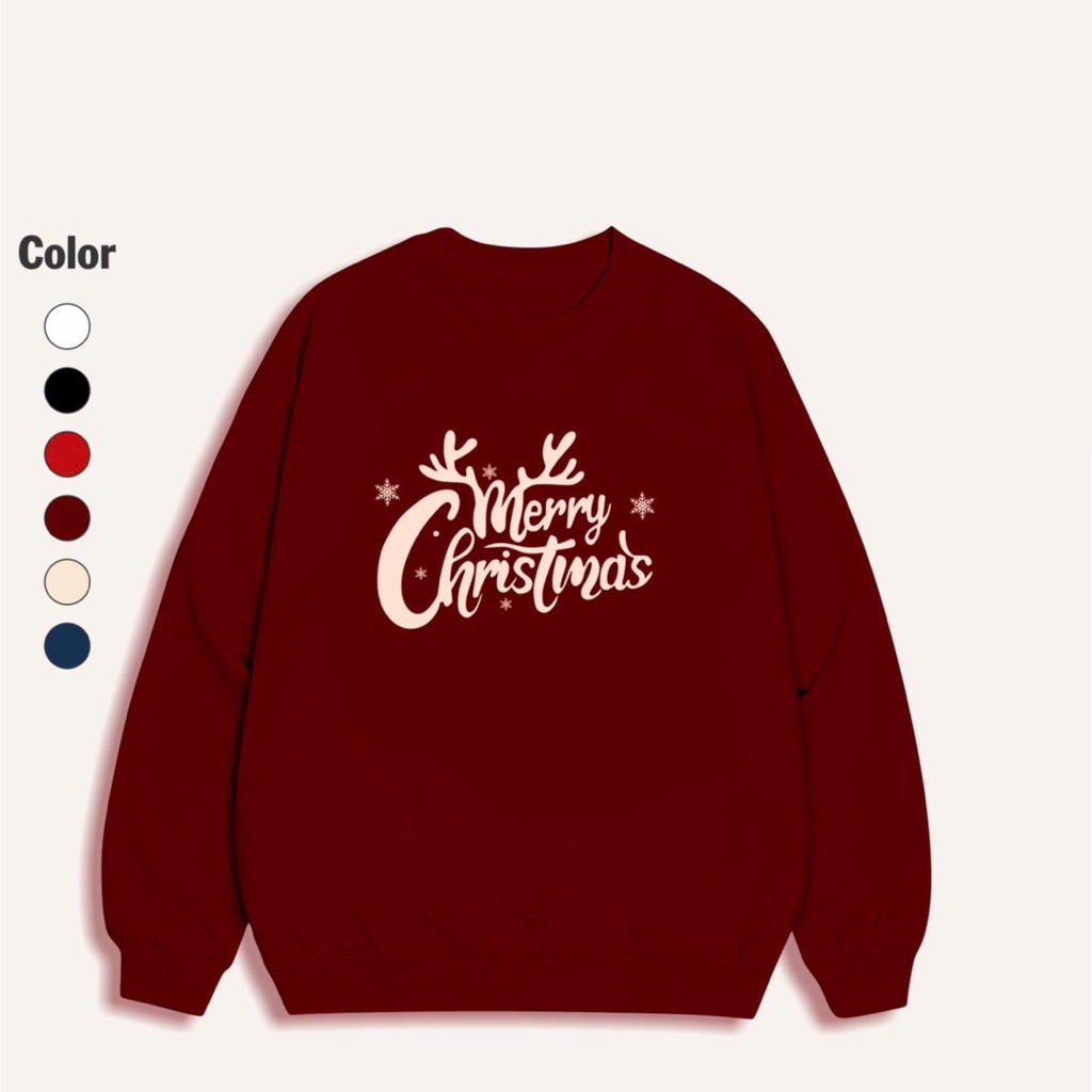 Áo Sweater MERRY CHRISTMAS Nam Nữ Nỉ bông 350gsm