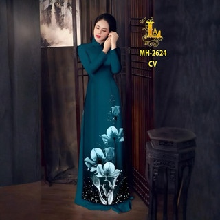  Vải may áo dài in hoa mộc lan chất vải mềm rủ đa dạng màu sắc 